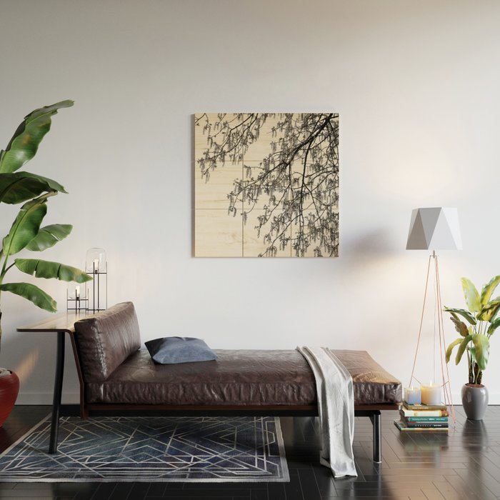 Wisteria Tree Art Print - Black and White Nature Photography Wood Wall Art Gallery Image 2