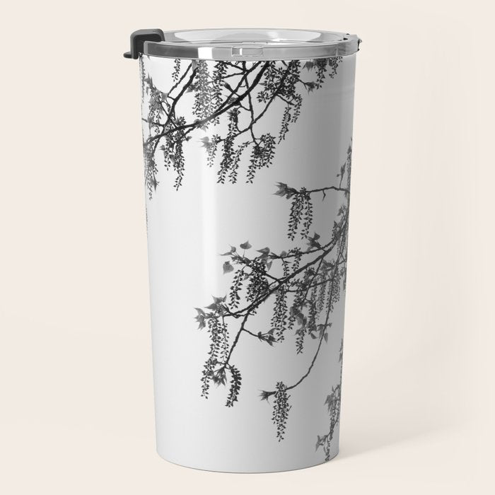 Wisteria Tree Art Print - Black and White Nature Photography Travel Mug Gallery Image 3