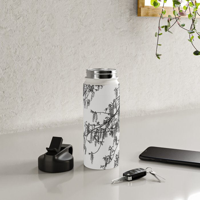 Wisteria Tree Art Print - Black and White Nature Photography Water Bottle Gallery Image 4