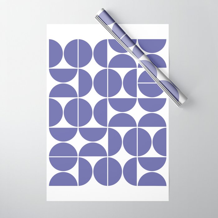 Mid Century Modern Geometric 04 Very Peri Wrapping Paper Gallery Image 1