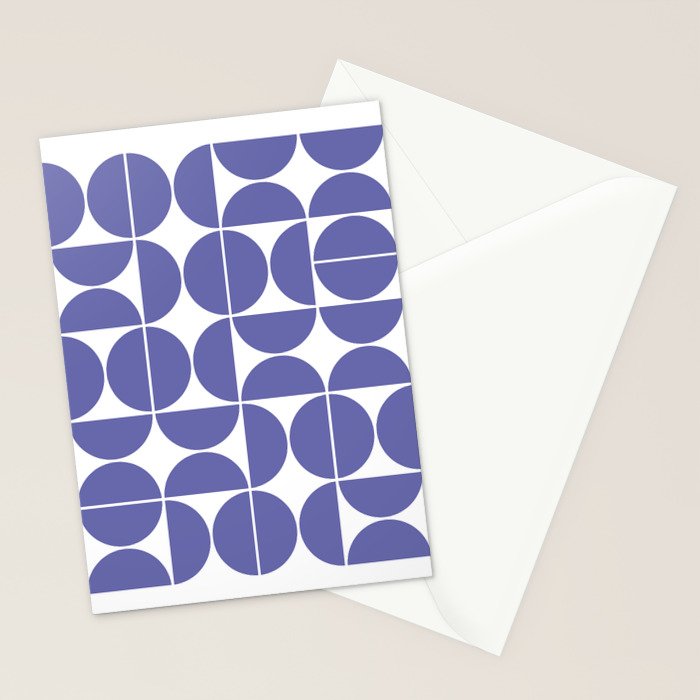 Mid Century Modern Geometric 04 Very Peri Stationery Card Gallery Image 2
