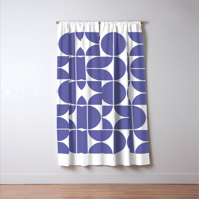Mid Century Modern Geometric 04 Very Peri Window Curtain Gallery Image 3