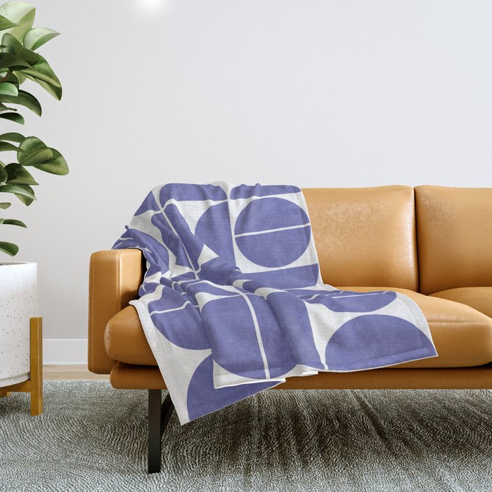 Mid Century Modern Geometric 04 Very Peri Throw Blanket Gallery Image 1