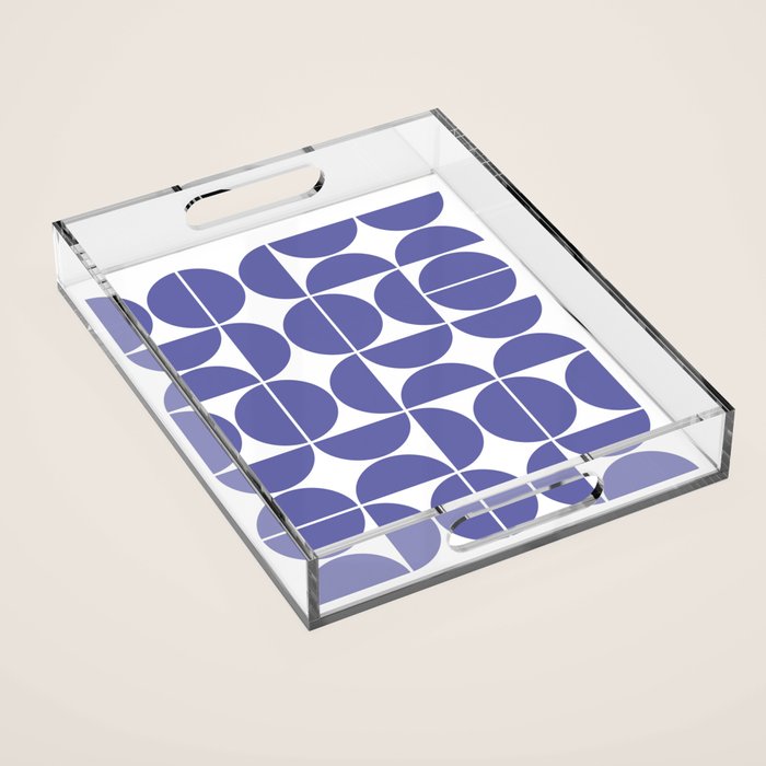 Mid Century Modern Geometric 04 Very Peri Acrylic Tray Gallery Image 1