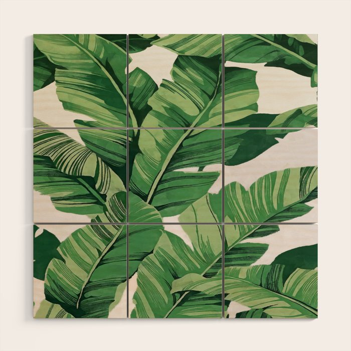 Tropical banana leaves VI Wood Wall Art Gallery Image 1