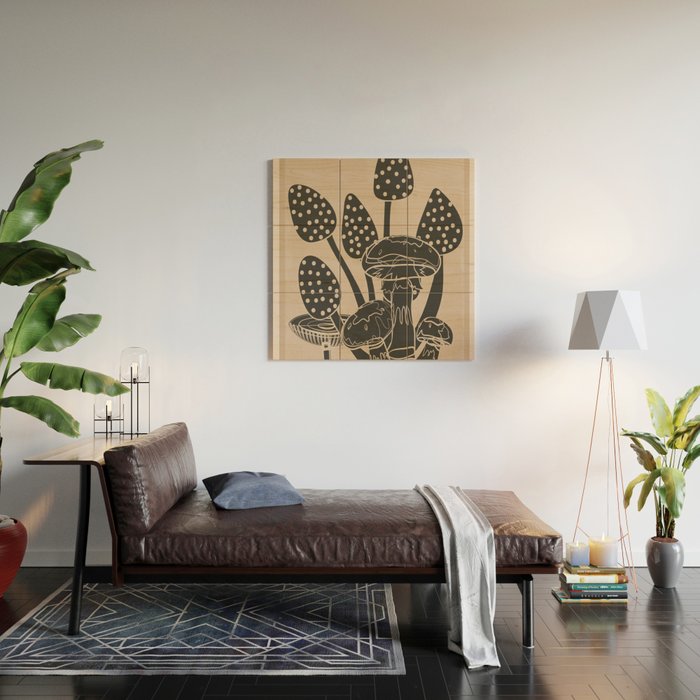 Abstract Mushrooms 6 Wood Wall Art Gallery Image 2