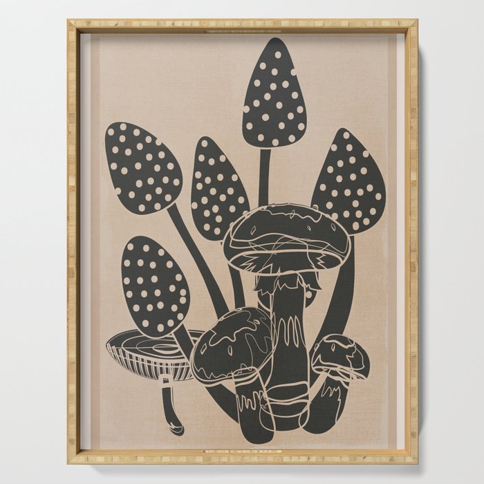 Abstract Mushrooms 6 Serving Tray Gallery Image 1