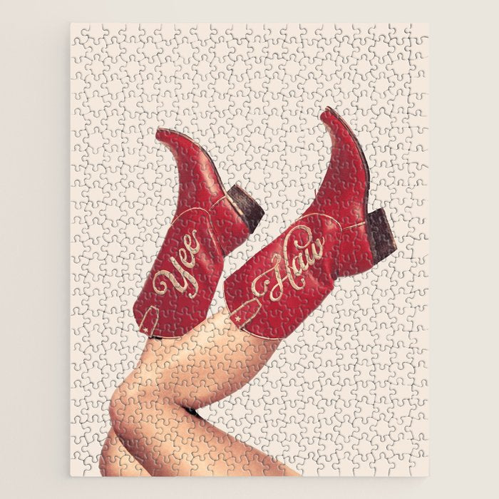 These Boots - Yeehaw Rustic Red n Neutral Jigsaw Puzzle Gallery Image 1