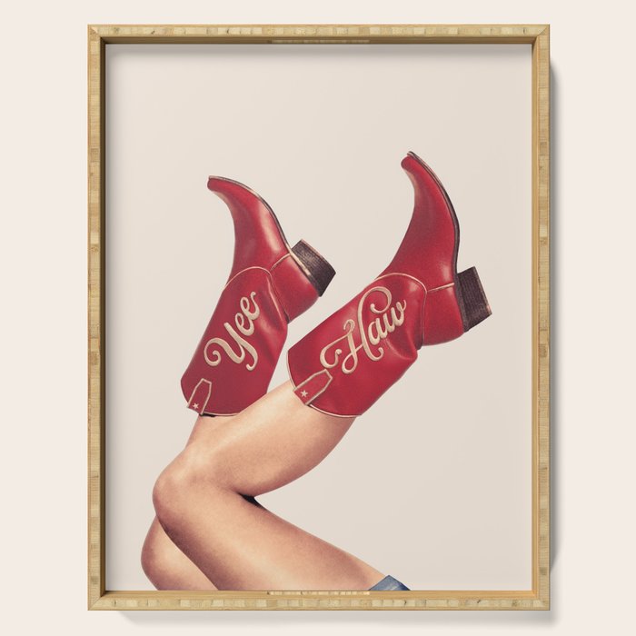 These Boots - Yeehaw Rustic Red n Neutral Serving Tray Gallery Image 1