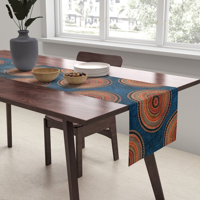 Earth Tone Colored Mandala Table Runner Gallery Image 2