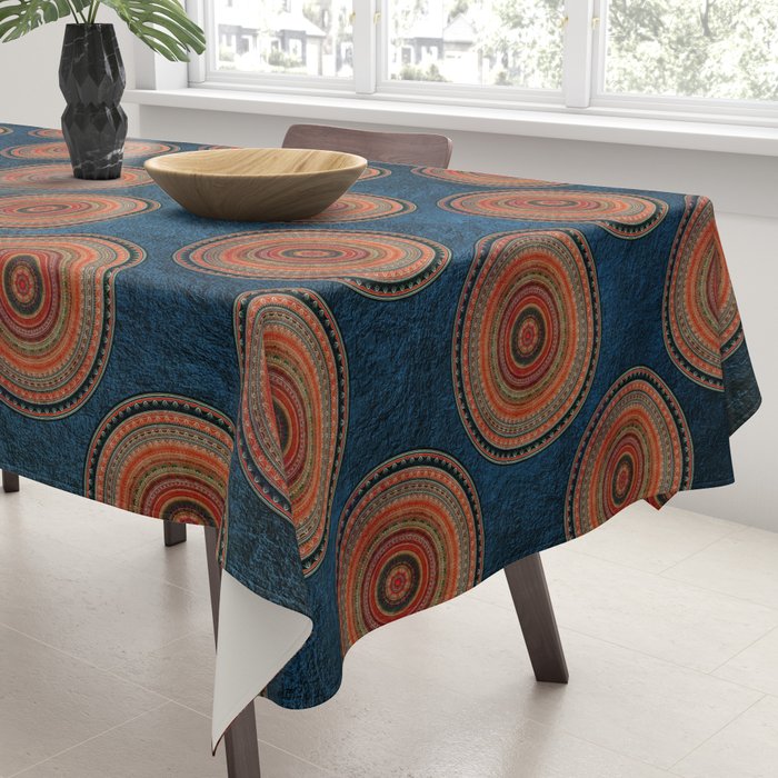 Earth Tone Colored Mandala Tablecloth Gallery Image 3