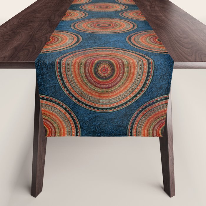 Earth Tone Colored Mandala Table Runner Gallery Image 1