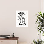 Bring Your Ass Kicking Boots! Cool Retro Cowgirl Gift Idea For Women Poster Gallery Image 2
