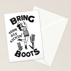 Bring Your Ass Kicking Boots! Cool Retro Cowgirl Gift Idea For Women Stationery Card Gallery Image 2