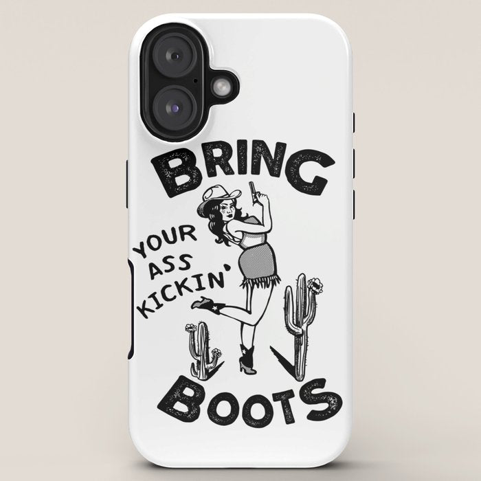 Bring Your Ass Kicking Boots! Cool Retro Cowgirl Gift Idea For Women iPhone Case Gallery Image 5
