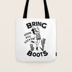 Bring Your Ass Kicking Boots! Cool Retro Cowgirl Gift Idea For Women Tote Bag Gallery Image 1