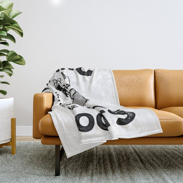 Bring Your Ass Kicking Boots! Cool Retro Cowgirl Gift Idea For Women Throw Blanket Gallery Image 1