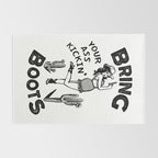 Bring Your Ass Kicking Boots! Cool Retro Cowgirl Gift Idea For Women Rug Gallery Image 2