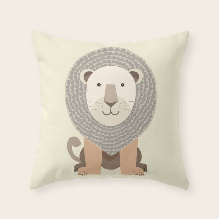 Whimsical Lion Throw Pillow Gallery Image 6