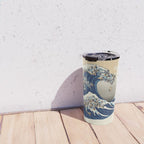 The Great Wave of Pugs Vanilla Sky Travel Mug Gallery Image 4