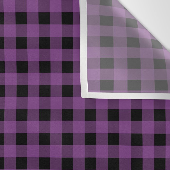 Halloween Gingham Check Pattern in Purple and Black Wall Tapestry Gallery Image 3