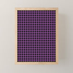 Halloween Gingham Check Pattern in Purple and Black Mini Art Print Gallery Image 1