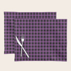 Halloween Gingham Check Pattern in Purple and Black Placemat Gallery Image 1