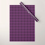 Halloween Gingham Check Pattern in Purple and Black Wrapping Paper Gallery Image 1