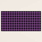 Halloween Gingham Check Pattern in Purple and Black Desk Mat Gallery Image 3