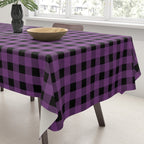Halloween Gingham Check Pattern in Purple and Black Tablecloth Gallery Image 3