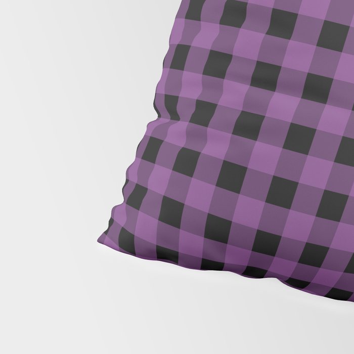 Halloween Gingham Check Pattern in Purple and Black Pillow Sham Gallery Image 4