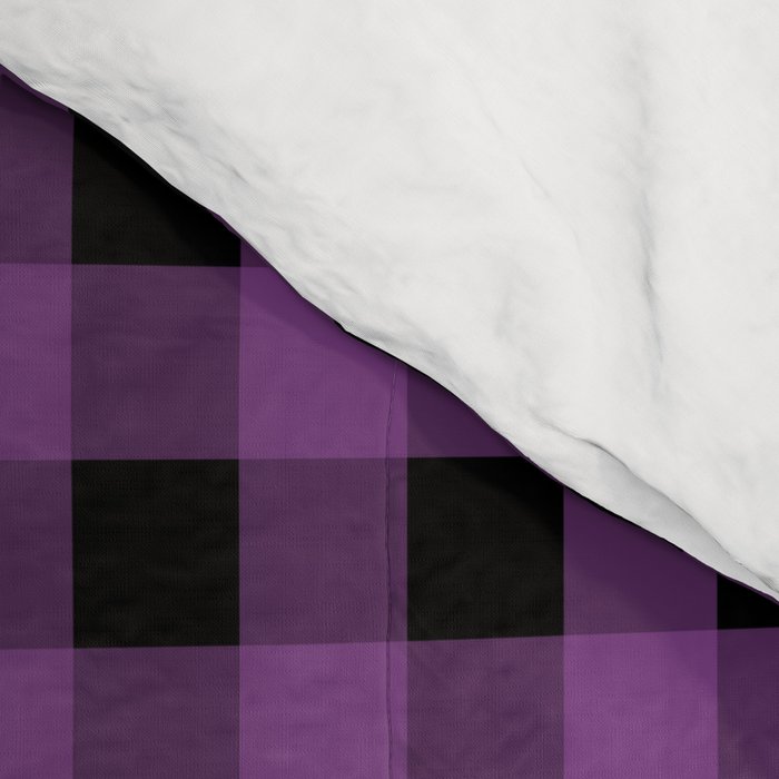 Halloween Gingham Check Pattern in Purple and Black Comforter Gallery Image 4