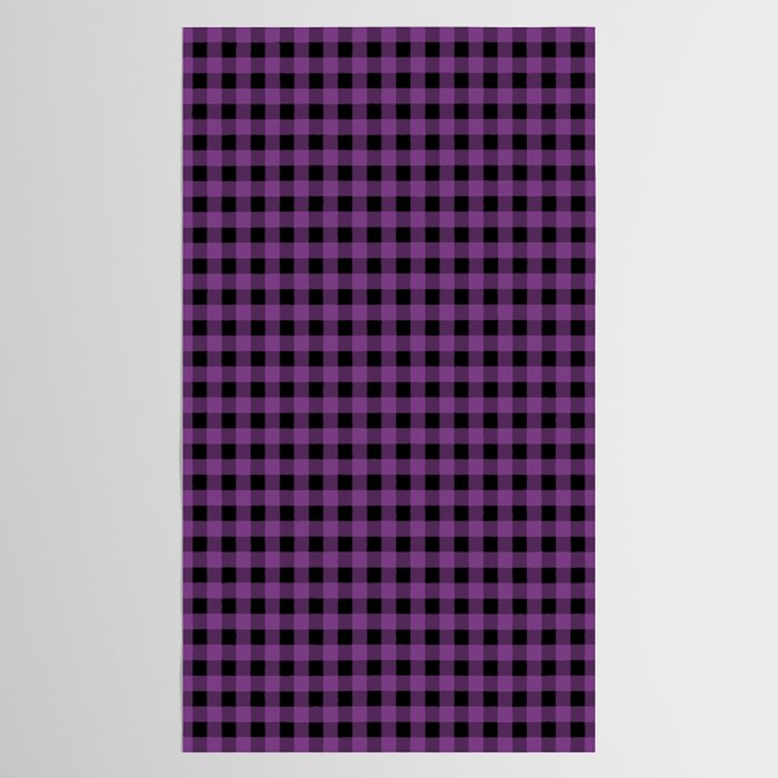 Halloween Gingham Check Pattern in Purple and Black Tablecloth Gallery Image 2