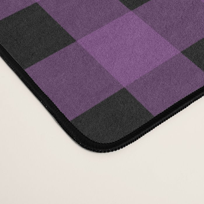 Halloween Gingham Check Pattern in Purple and Black Desk Mat Gallery Image 4