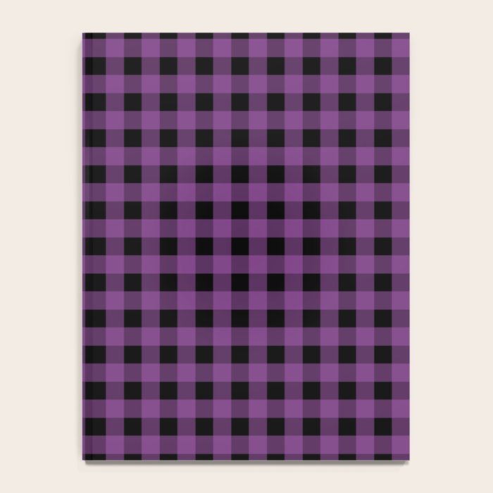Halloween Gingham Check Pattern in Purple and Black Notebook Gallery Image 4