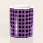 Halloween Gingham Check Pattern in Purple and Black Coffee Mug Gallery Image 4