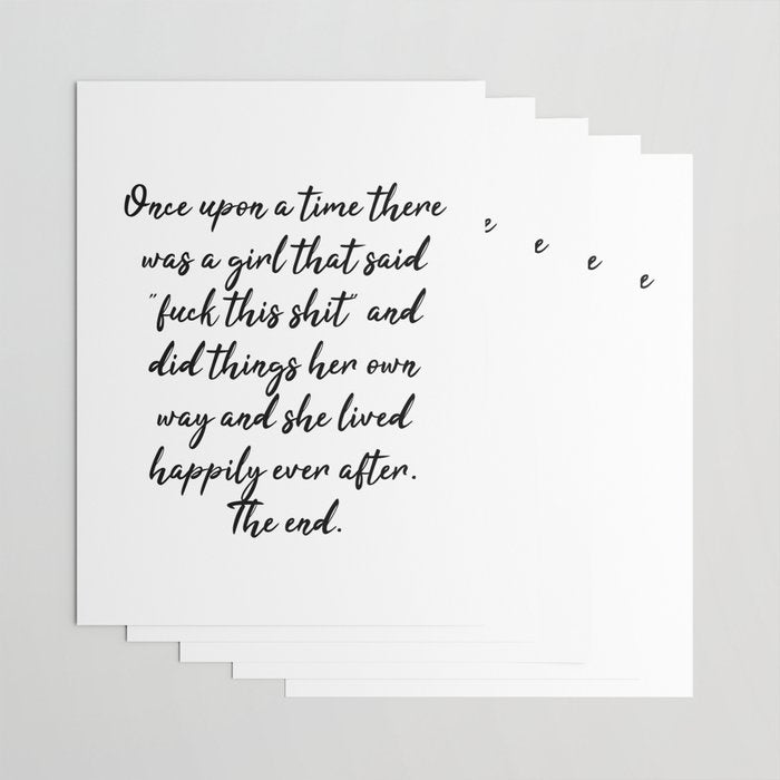 Once upon a time she said fuck this - pretty script Wrapping Paper Gallery Image 3