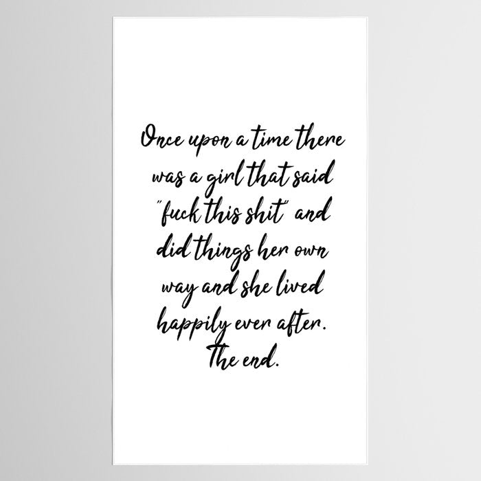 Once upon a time she said fuck this - pretty script Tablecloth Gallery Image 2