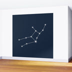 Virgo Zodiac Star Constellation Line Art Dark Blue Wall Mural Gallery Image 2