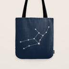 Virgo Zodiac Star Constellation Line Art Dark Blue Tote Bag Gallery Image 1