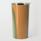 Tiki Abstract Minimalist Mid-Century Modern Pattern in Retro Olive Green and Orange Tones Travel Mug Gallery Image 1