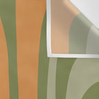 Tiki Abstract Minimalist Mid-Century Modern Pattern in Retro Olive Green and Orange Tones Wall Tapestry Gallery Image 3
