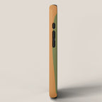 Tiki Abstract Minimalist Mid-Century Modern Pattern in Retro Olive Green and Orange Tones iPhone Case Gallery Image 2