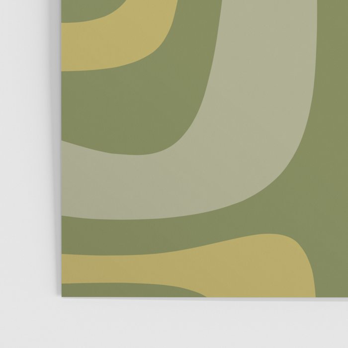 Tiki Abstract Minimalist Mid-Century Modern Pattern in Retro Olive Green and Orange Tones Poster Gallery Image 3