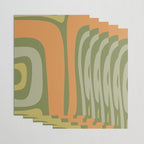 Tiki Abstract Minimalist Mid-Century Modern Pattern in Retro Olive Green and Orange Tones Wrapping Paper Gallery Image 3