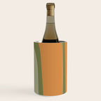 Tiki Abstract Minimalist Mid-Century Modern Pattern in Retro Olive Green and Orange Tones Wine Chiller Gallery Image 1