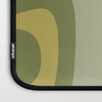 Tiki Abstract Minimalist Mid-Century Modern Pattern in Retro Olive Green and Orange Tones Laptop Sleeve Gallery Image 3