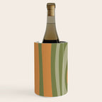 Tiki Abstract Minimalist Mid-Century Modern Pattern in Retro Olive Green and Orange Tones Wine Chiller Gallery Image 3