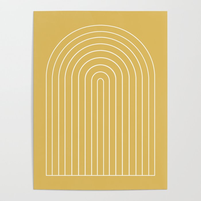 Minimal Arch XXXV Sunshine Yellow Modern Geometric Lines Poster Gallery Image 1