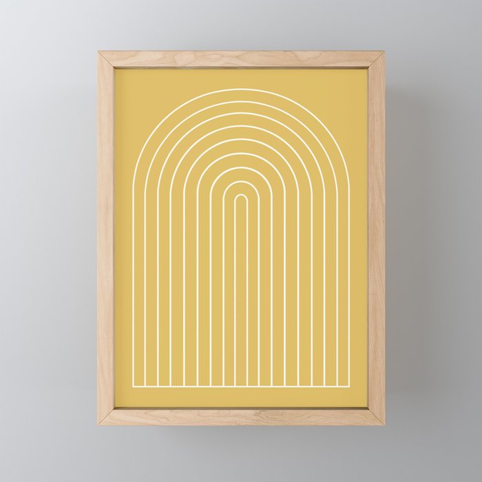 Minimal Arch XXXV Sunshine Yellow Modern Geometric Lines Mini Art Print Gallery Image 1